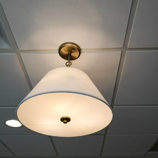 Closeup of white acoustic ceiling tile in South Dakota 